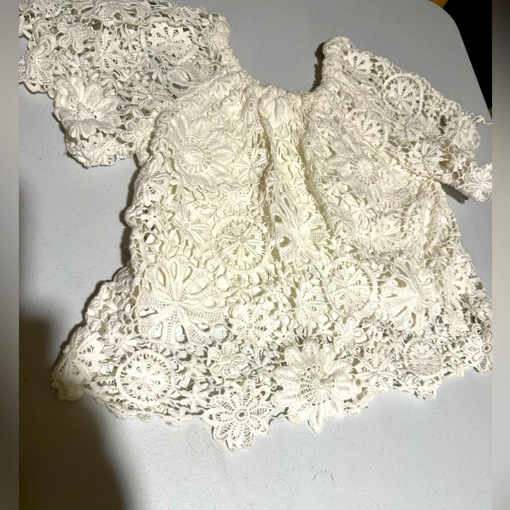Nightcap cotton lace top elastic collar can be worn on or off the shoulder